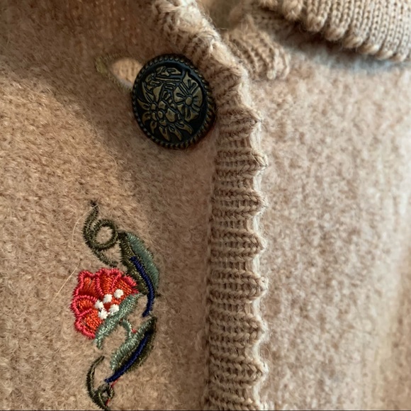 Vintage Wool Coat Twee Boucle Wool Embroidered Long Line Coat - Picture 6 of 15